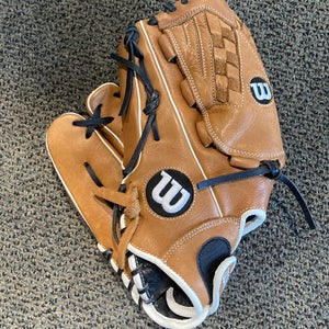 Brown Used Wilson A950 Left Hand Throw Softball Glove 12.5"