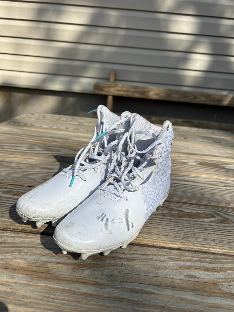 White Women's Molded Cleats High Top Highlight