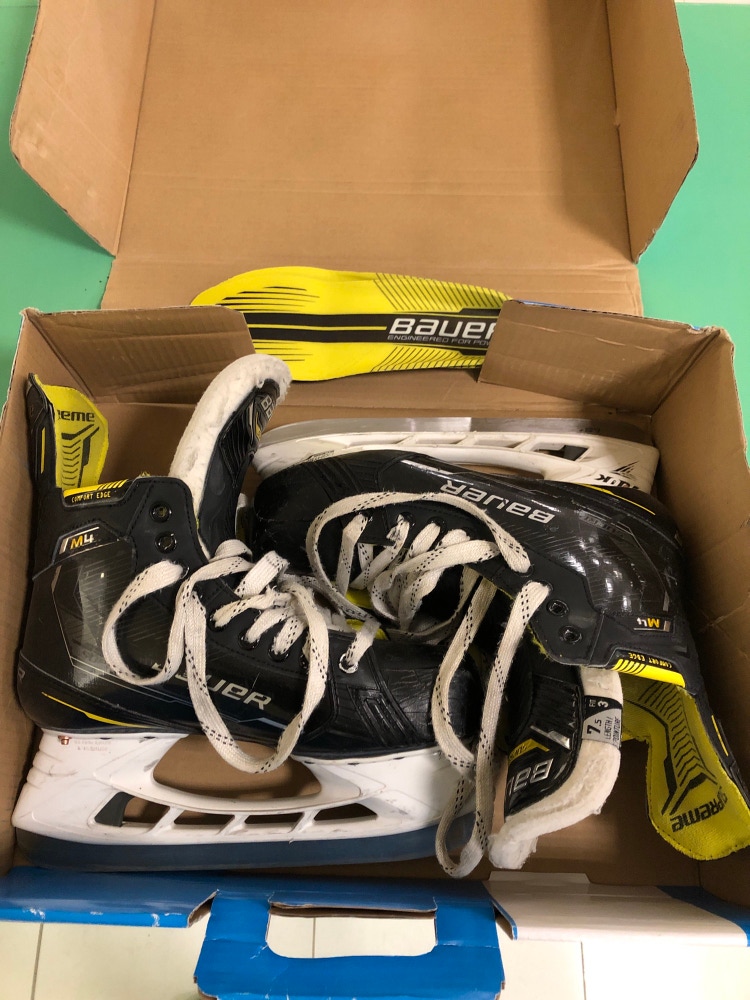 Used Senior Bauer Supreme M4 Hockey Skates (Fit 3) - Size: 7.5