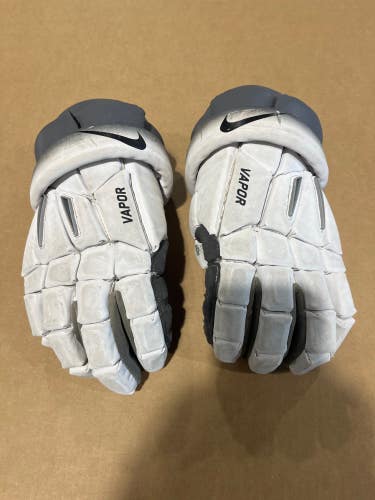 Gray Used Nike Vapor Lacrosse Gloves 13"
