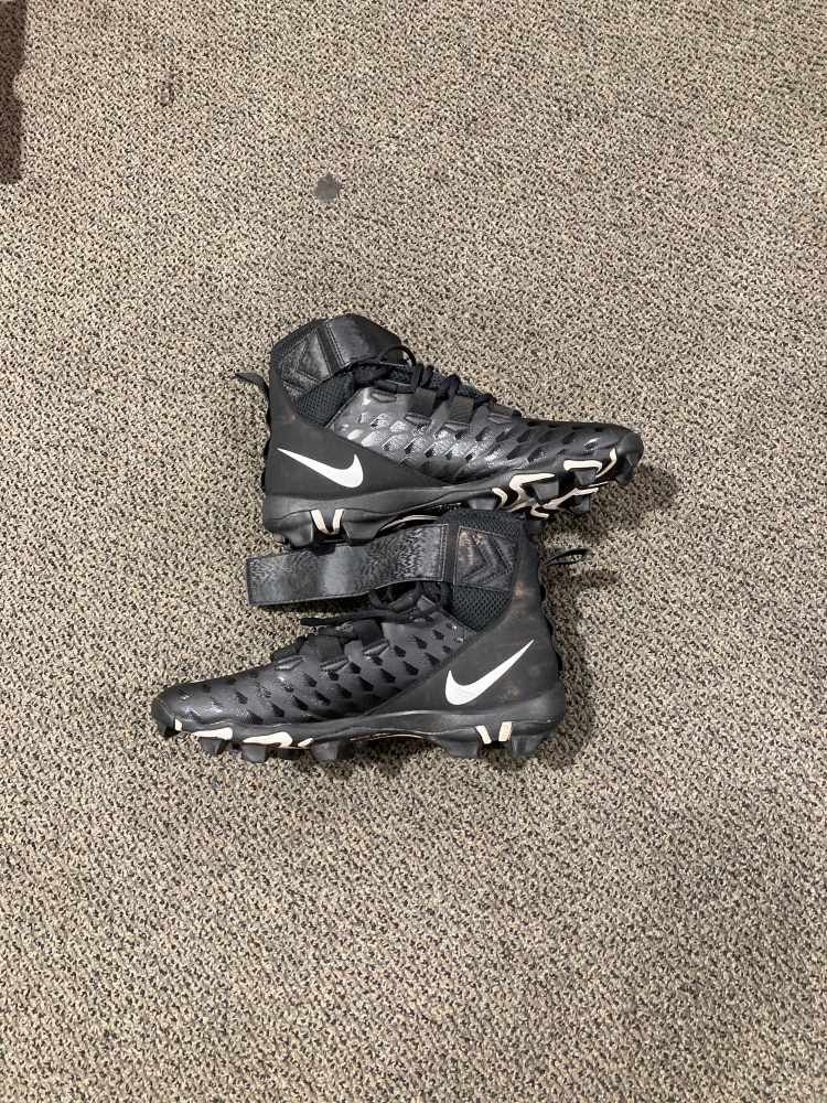 Black Adult Used Men's Size 10 Molded Cleats Nike Force Savage Elite 2 High Top Cleats
