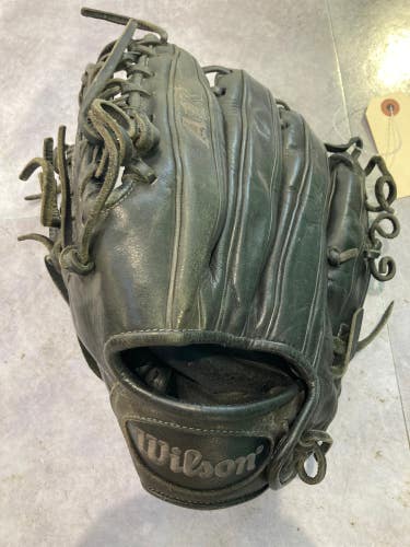 Black Used Wilson A1k Left Hand Throw Infield Baseball Glove 11.5"