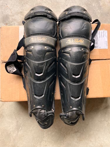 Used Intermediate All Star System 7 Catcher's Leg Guard Like New
