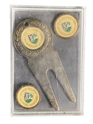 Old Course St. Andrews Divot Repair Tool With Two Ball Markers Made In UK
