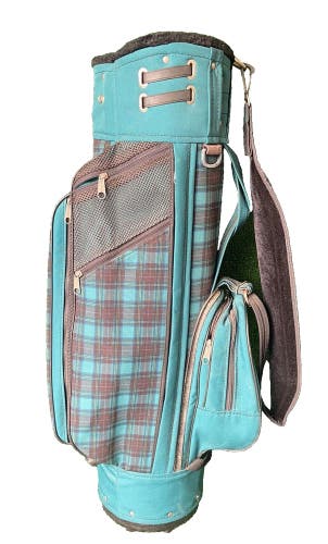 Jones Sports Golf Bag Plaid Single Strap 3-Dividers 7 Pockets Zippers Work