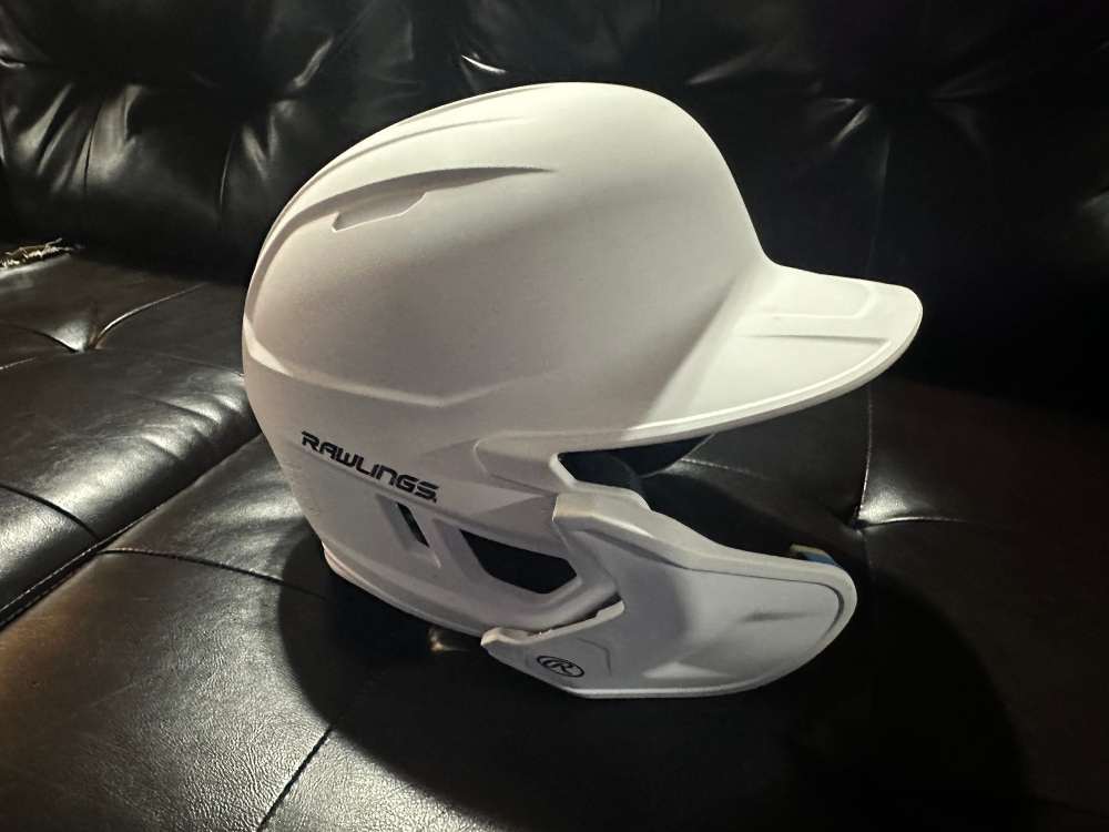 NEW Rawlings Senior MACH Baseball Batting Helmet LHH w/ Adjustable Face Guard (Matte White)