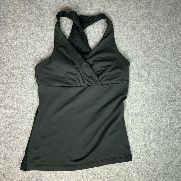 Lululemon Free To Be Wild Tank Top Built in Bra Strappy Open Back Green Size:  4