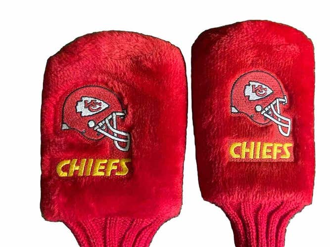 Kansas City Chiefs Set Of 2 Golf Headcovers For 1-Wood, 3-Wood By Gridiron Golf