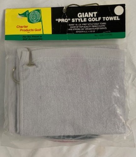 Charter Products Giant Pro Style Golf Towel (Grey, 16"x26") New
