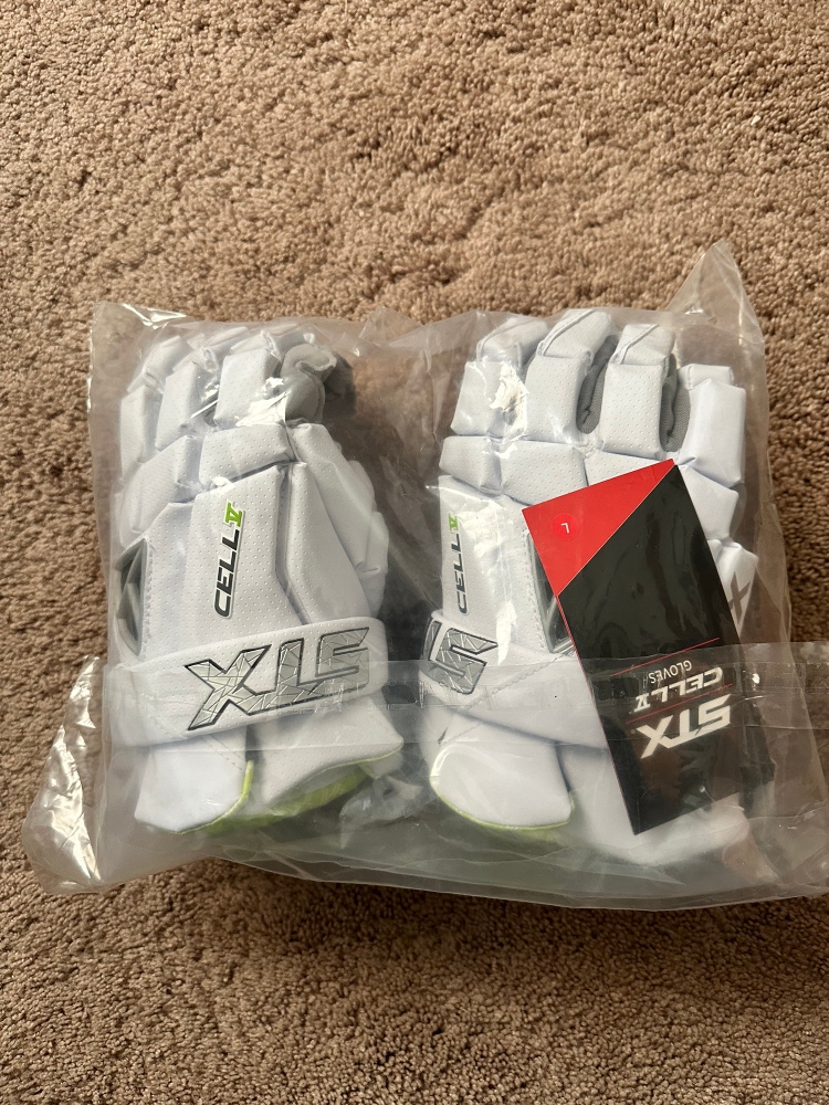 New  STX Large Cell V Lacrosse Gloves
