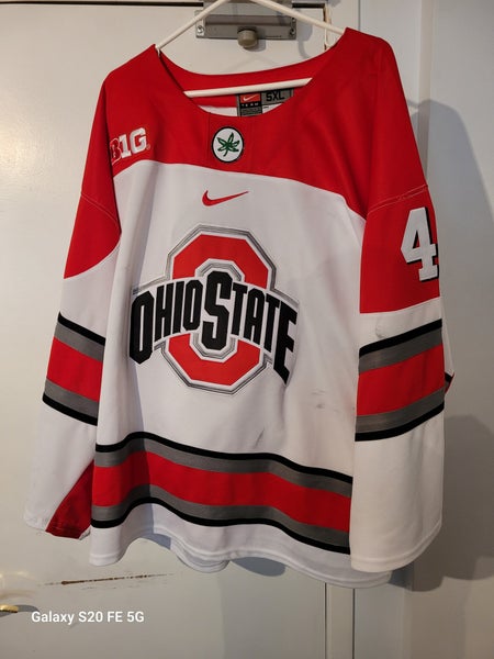 White Used Goalie Cut Men's Jersey