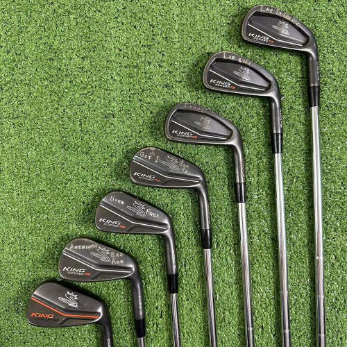 Cobra King Forged CB/MB Black 4-PW Combo Iron Set Dynamic Gold Tour Issue X100
