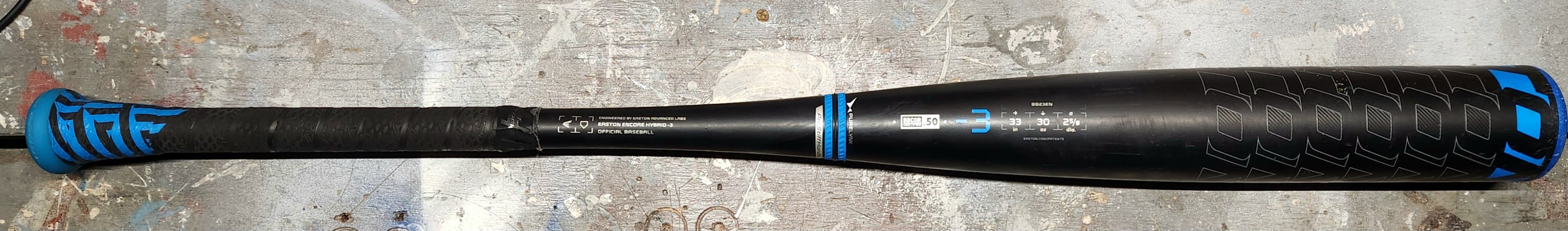 Used BBCOR Certified 2023 Easton Composite Encore Hybrid Bat (-3) 30 oz 33"