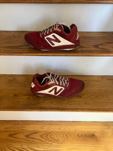 Red Used Adult Men's Size 12.5 (Women's 13.5) Metal New Balance Low Top