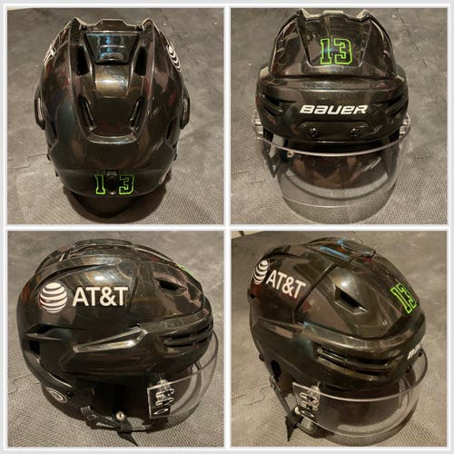 Dallas Stars Blackout Bauer Re-Akt VVN Hockey Helmet Medium Black Mark Pysyk COA