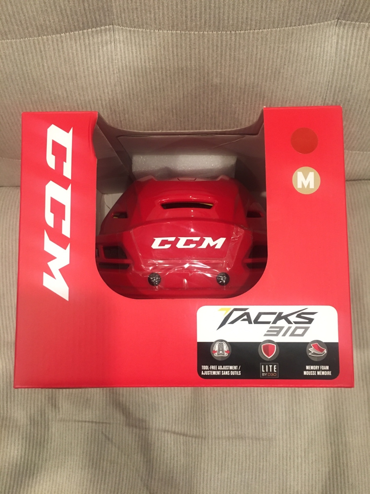 New! Medium CCM Tacks 310 Red Hockey Helmet