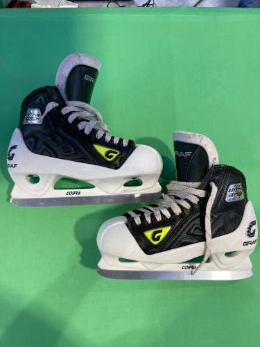Intermediate Senior Used Graf Ultra G50 Hockey Goalie Skates Regular Width Size 6.5