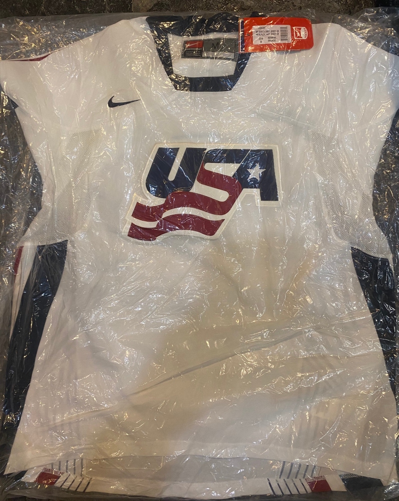 White New Medium Nike IIHF PRO STOCK Jersey