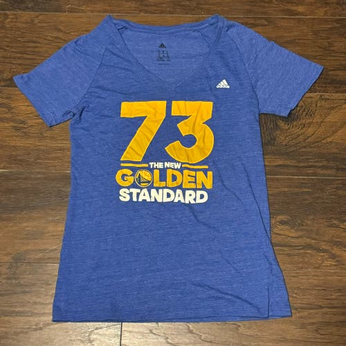 Golden State Warriors 73 The New Golden Standard NBA Wins Womens Tee Shirt Sz XL