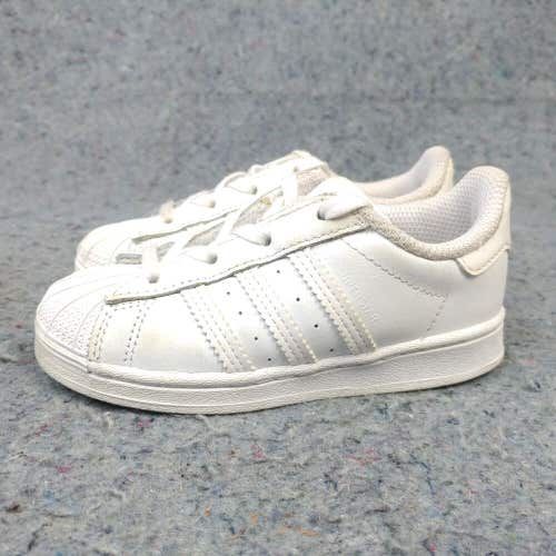 Adidas Superstar Baby Shoes Size 8.5C Boys Girls Sneakers Shell Toe White