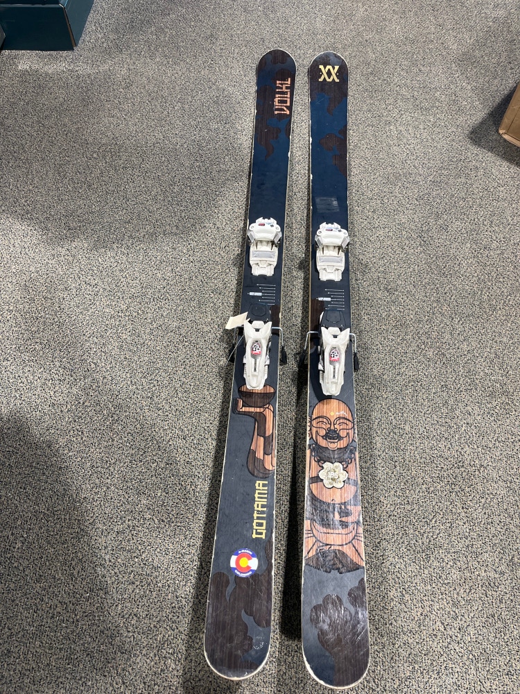 Used Volkl Gotama 192 cm Powder Skis With Bindings Max Din 12