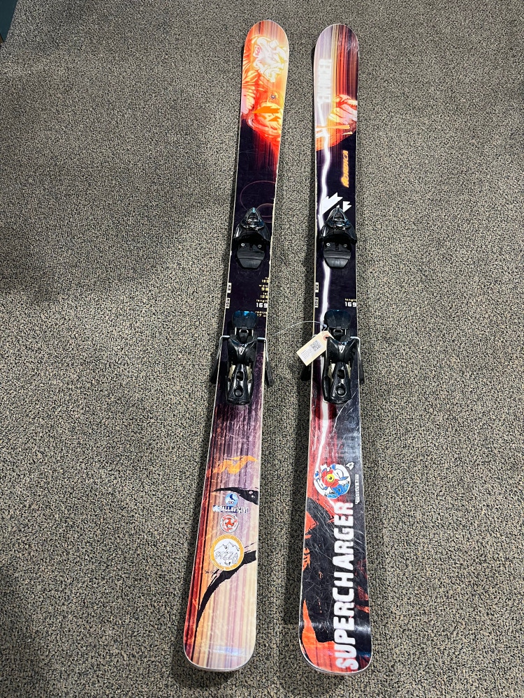 Used Nordica Supercharge 169 cm Powder Skis With Salomon Bindings Max Din 12