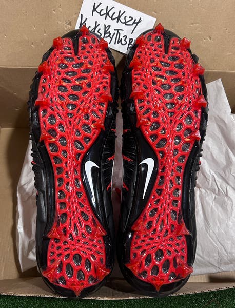 Nike Alpha Menace Elite TD P Cleats size 10 Mens Red Black 