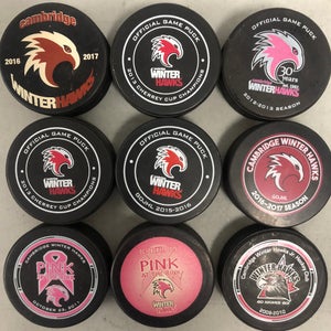 Cambridge WinterHawks GOJHL pucks