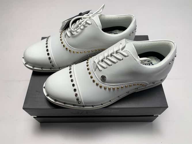 G/Fore Ladies Welt Stud Gallivanter Golf Shoes White Women's SZ 7.5 (G4LS20EF10)