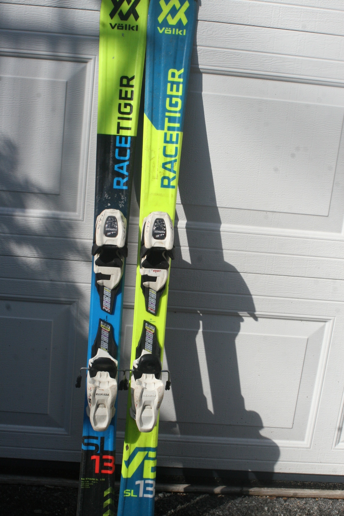 Used Volkl 120 cm Racing Racetiger SL Skis With Marker 4.5 Bindings