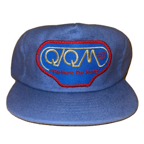 Vintage 80s QQM Wisconsin Agriculture Patch Snapback Hat Cap