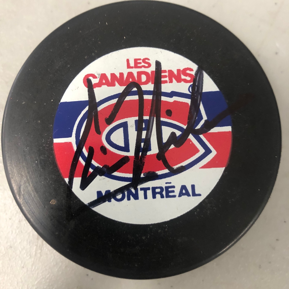 Chris Nilan Montreal Canadiens autographed puck