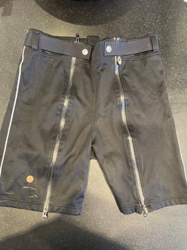 Black Men's Adult Used Size 34 Descente Ski Racing training zip off shorts