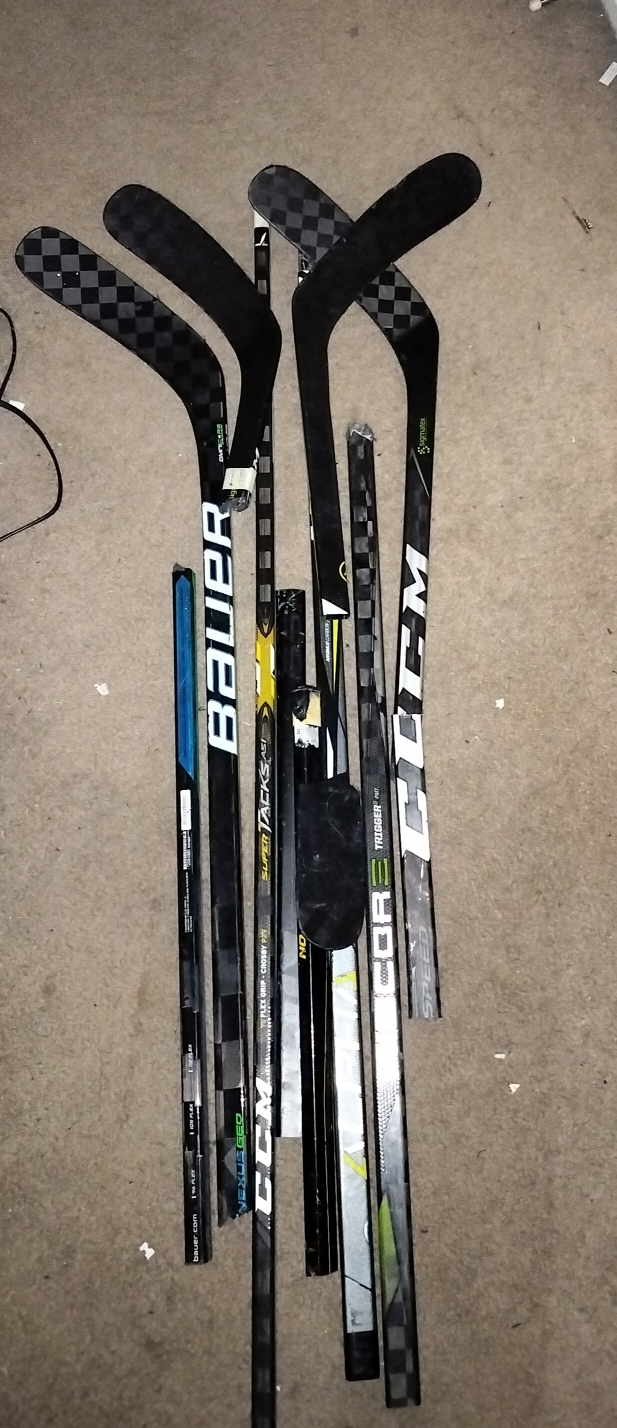 Lot Of Broken Hockey Sticks