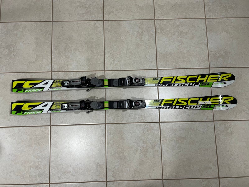 Used Unisex Fischer 166 cm Racing RC4 World Cup SL Skis With