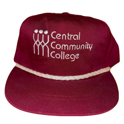Vintage Central Community College CCC Leather Strapback Hat Cap