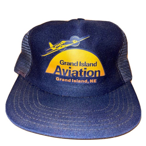 Vintage Grand Island Nebraska Aviation Airplane Plane Flight Snapback Hat Cap