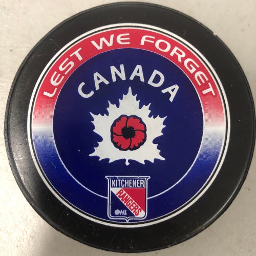 Kitchener Rangers puck (Remembrance Day)