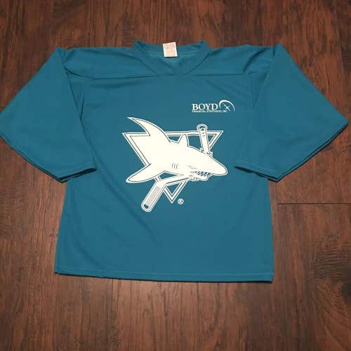 Worcester Jr. Sharks #3 AK Teal Practice Hockey Jersey Size Youth Large