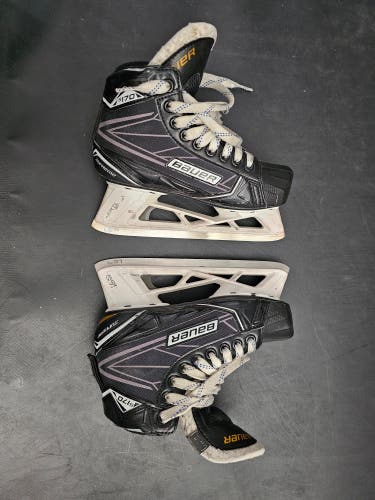 Junior Used Bauer Supreme S170 Hockey Goalie Skates Regular Width Size 3