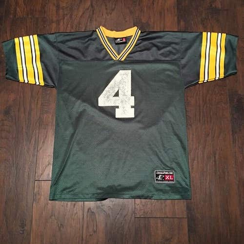 Brett Favre #4 Green Bay Packers Logo Athletic Vtg NFL Jersey Size Yth XL 18-20