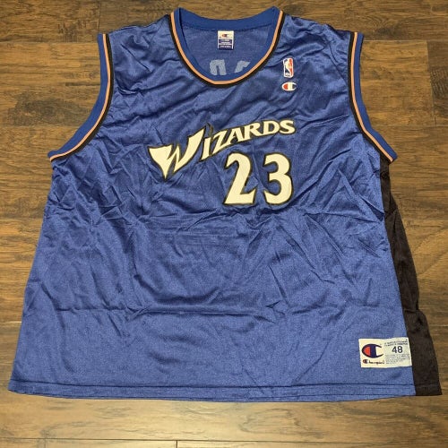 Michael Jordan #23 Washington Wizards NBA Vintage Champion Blue Jersey Sz XL 48