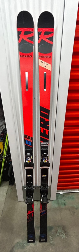 Used Racing With Bindings Max Din 18 Hero FIS GS Pro Skis