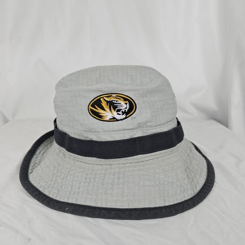 Mens M/L Nike Dri-Fit Gray Mizzou Missouri Tigers Bucket Hat With Drawstring