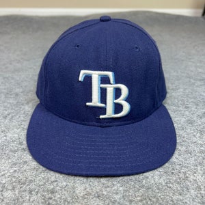 Tampa Bay Rays Mens Hat 7 1/8 Navy White Cap New Ear 59Fifty Baseball MLB Top