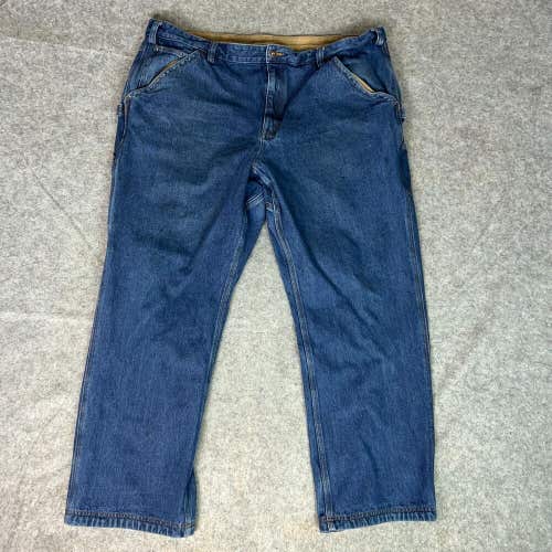 Duluth Trading Mens Jeans 44x30 Blue Straight Pant Denim Workwear Cotton Casual