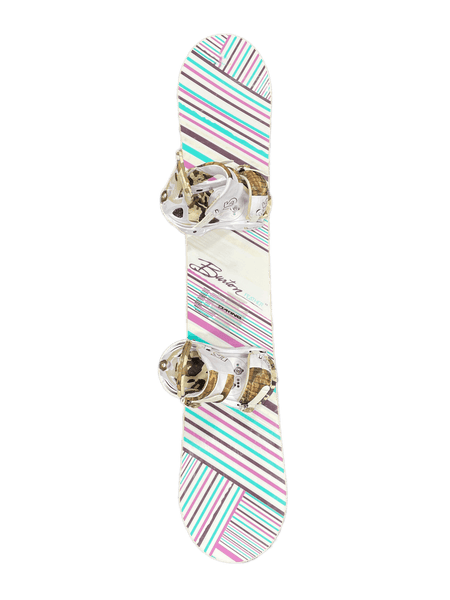 Used Burton Feather 44 144 Cm Women's Snowboard Combo