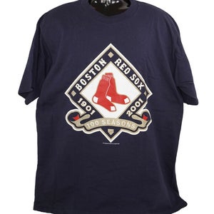 Boston Red Sox Baseball 100 Seasons Celebration - Mens Blue Large Shirt  2001