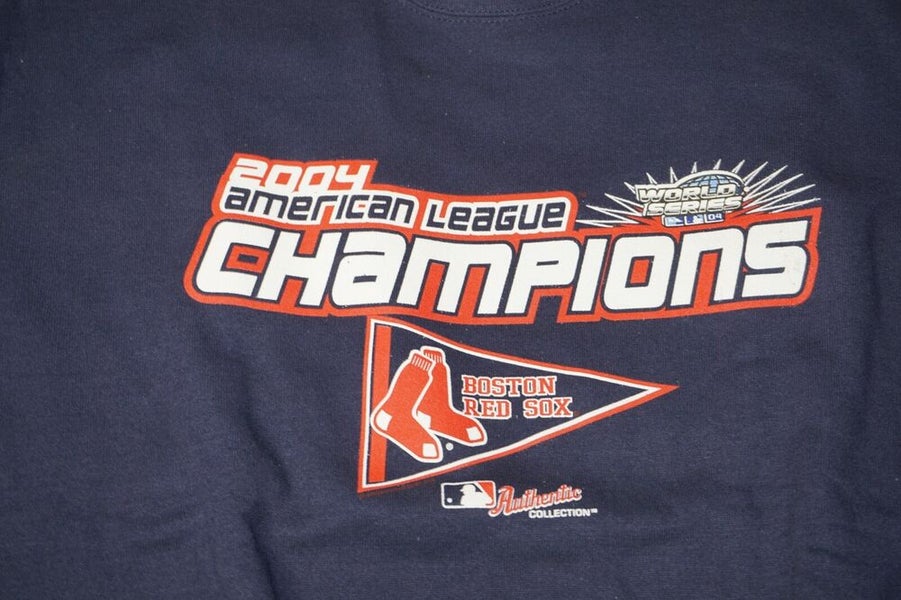 Vintage Boston Red Sox Baseball AL Champions - Blue Large Lee Sweatshirt 2004