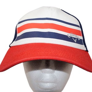 Vintage Callaway Golf Hat - Blue Red White Stripe Mesh - Adult Cap L/XL 2017